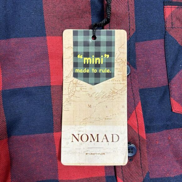 NWT Nomad Buffalo Red/Blue Plaid Soft Flannel LS Shirt Toddler Boy Size 5 - Picture 5 of 8